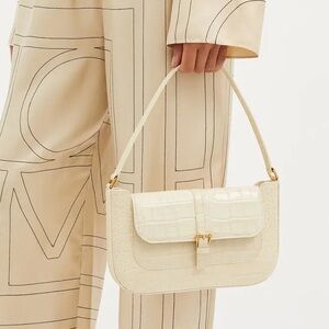 BY FAR Miranda Crocodile-Effect Leather Shoulder Bag